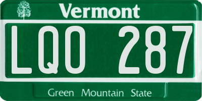 VT license plate LQO287