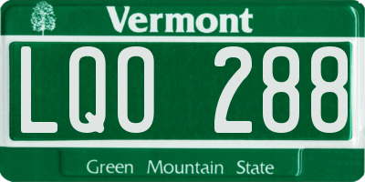 VT license plate LQO288