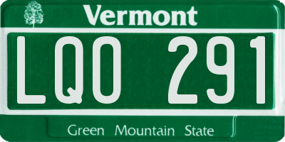 VT license plate LQO291