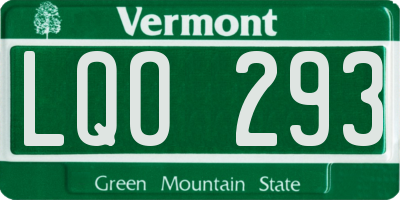 VT license plate LQO293
