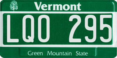 VT license plate LQO295