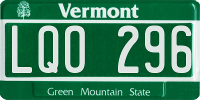 VT license plate LQO296