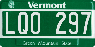 VT license plate LQO297