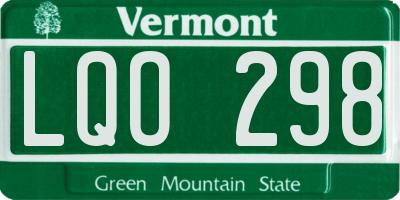 VT license plate LQO298