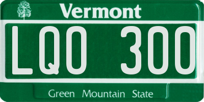 VT license plate LQO300