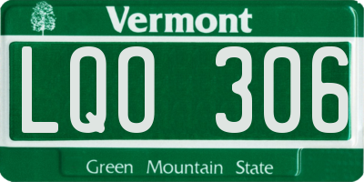 VT license plate LQO306