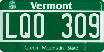 VT license plate LQO309