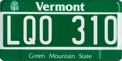 VT license plate LQO310