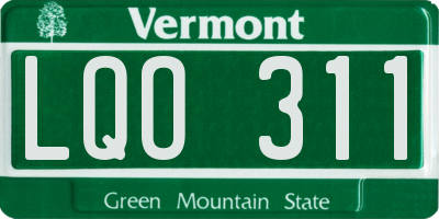 VT license plate LQO311