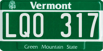 VT license plate LQO317
