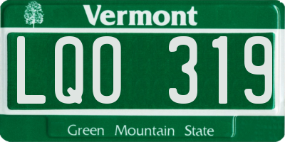 VT license plate LQO319