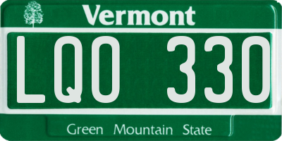 VT license plate LQO330