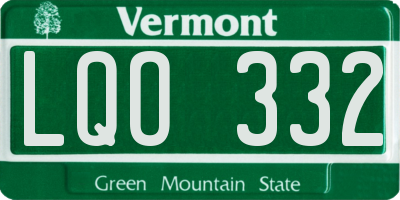 VT license plate LQO332