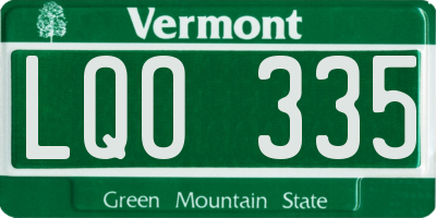 VT license plate LQO335