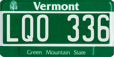 VT license plate LQO336