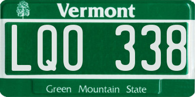VT license plate LQO338
