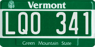 VT license plate LQO341