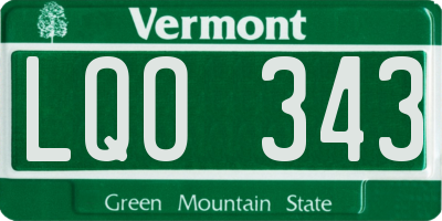 VT license plate LQO343