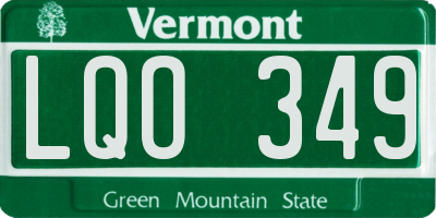 VT license plate LQO349