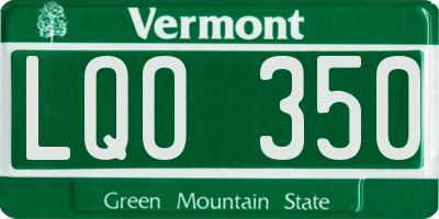 VT license plate LQO350