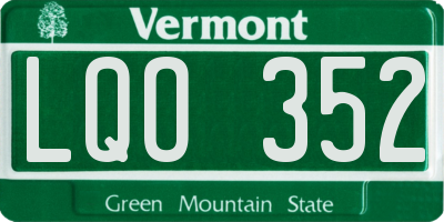 VT license plate LQO352