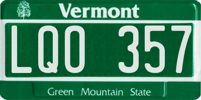 VT license plate LQO357