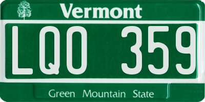 VT license plate LQO359