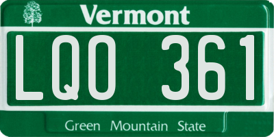 VT license plate LQO361