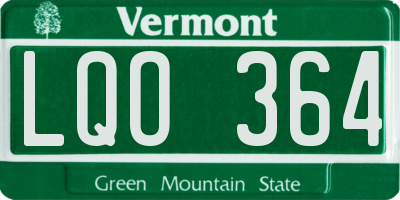 VT license plate LQO364