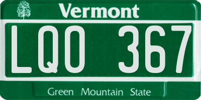 VT license plate LQO367