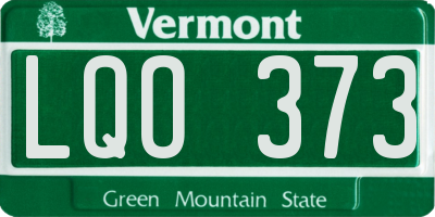 VT license plate LQO373