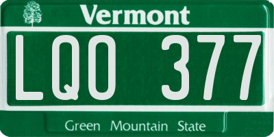 VT license plate LQO377