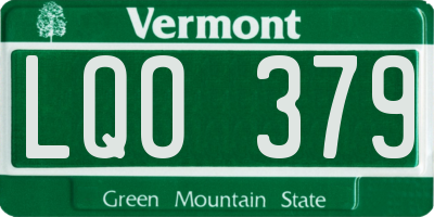 VT license plate LQO379