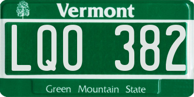 VT license plate LQO382