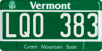 VT license plate LQO383
