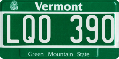 VT license plate LQO390