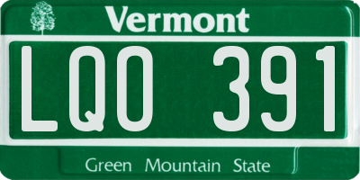 VT license plate LQO391