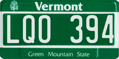 VT license plate LQO394
