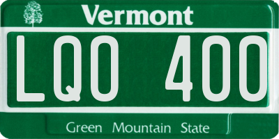 VT license plate LQO400