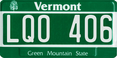 VT license plate LQO406