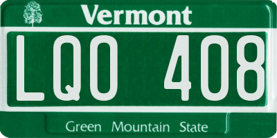 VT license plate LQO408
