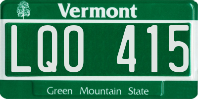 VT license plate LQO415