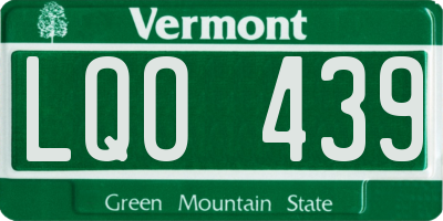 VT license plate LQO439