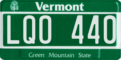 VT license plate LQO440