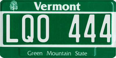 VT license plate LQO444