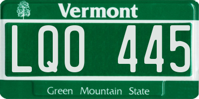 VT license plate LQO445