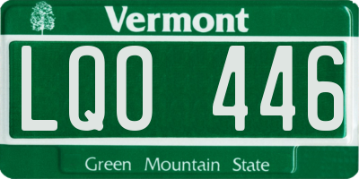 VT license plate LQO446