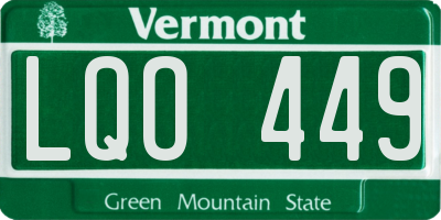 VT license plate LQO449