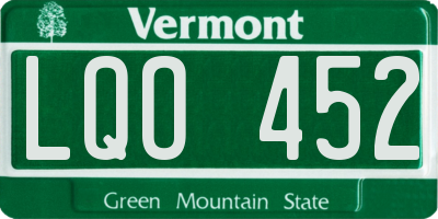 VT license plate LQO452