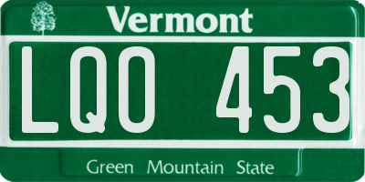 VT license plate LQO453